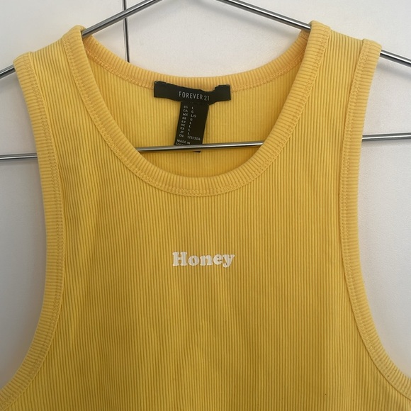 2/$20 FOREVER 21 YELLOW RIBBED TANK TOP - Picture 3 of 6